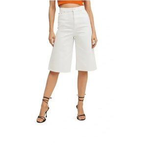ZARA The 70’s Bermuda Denim Shorts. White 100% cotton NWT Sz. 6
